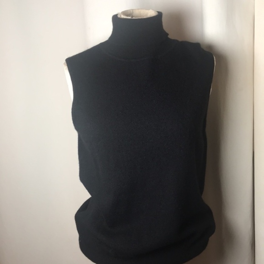 Cashmere sleeveless turtleneck sweater Lord & Taylor sz S